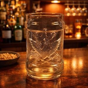 Vintage Apothecary-Style Glass Jar With Embossed American Liberty Eagle & Stars